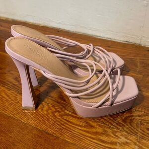 Charlotte Russe Strappy slip-on Size 7 lavender sandal heels